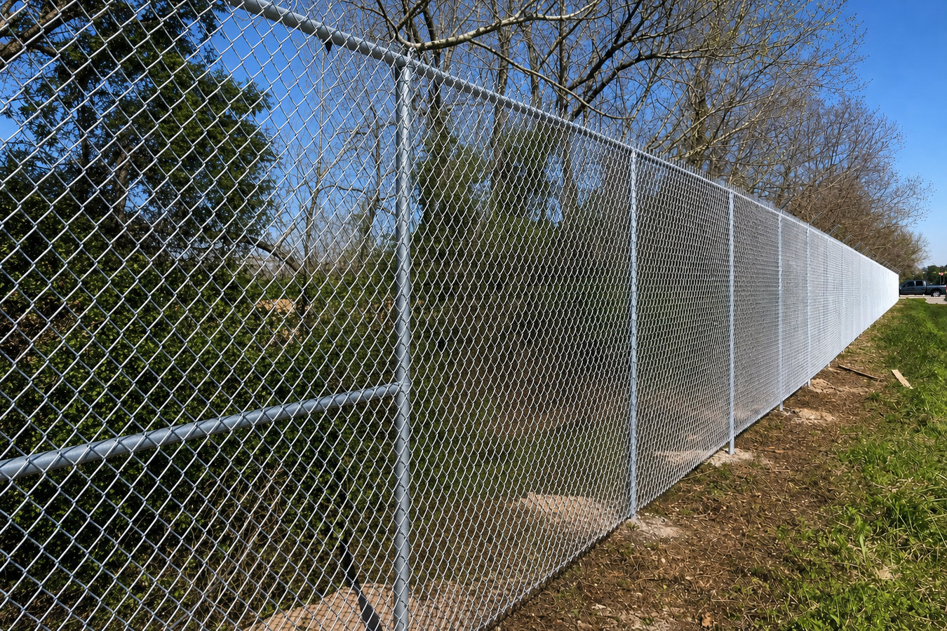 Chain link fence installation